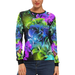 Colorful-Abstract-Flowers Women's All Over Print Long Sleeve T-shirt (Model T51)