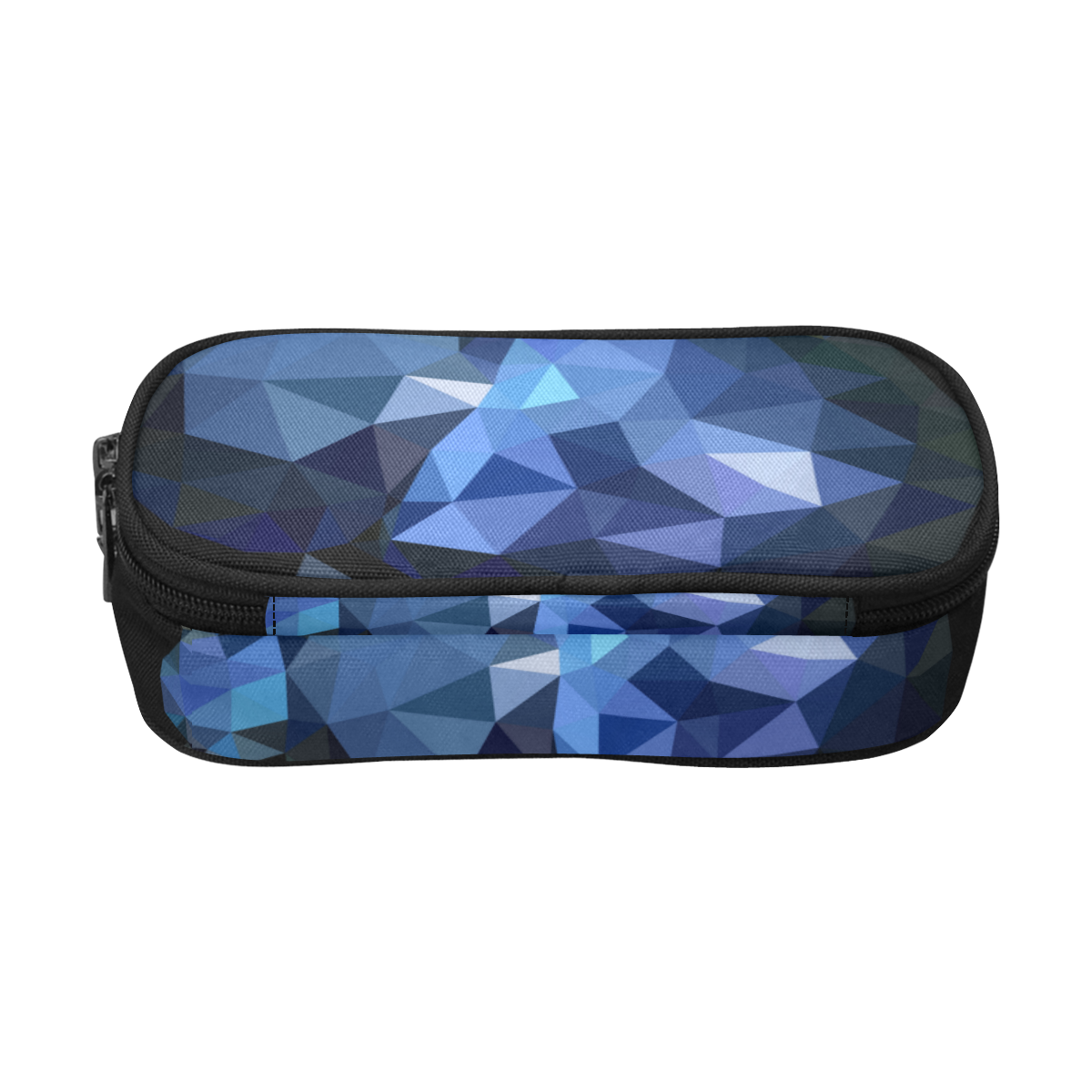 Low poly geometric blue zoom Pencil Pouch/Large (Model 1680)