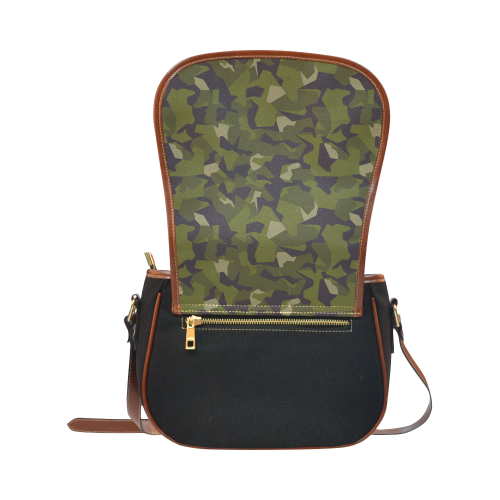 Swedish M90 woodland camouflage Saddle Bag/Small (Model 1649)(Flap Customization)