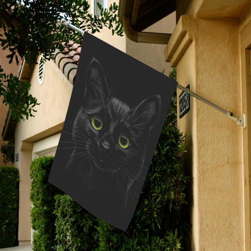 Black Cat Garden Flag 28''x40'' （Without Flagpole）