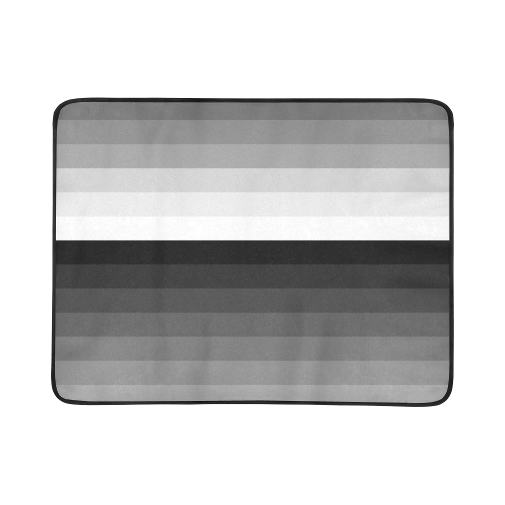 White, black, gray multicolored stripes Beach Mat 78"x 60"