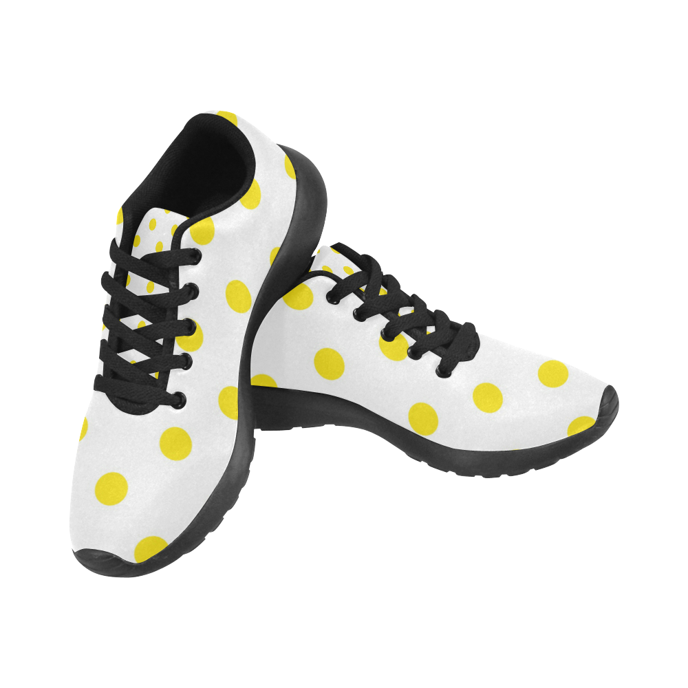Design gold dots on white Kid's Running Shoes (Model 020)
