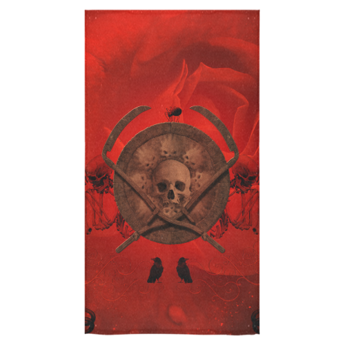 Skulls on red vintage background Bath Towel 30"x56"