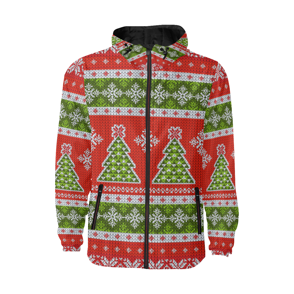 Christmas Knit All Over Print Quilted Windbreaker for Men (Model H35)