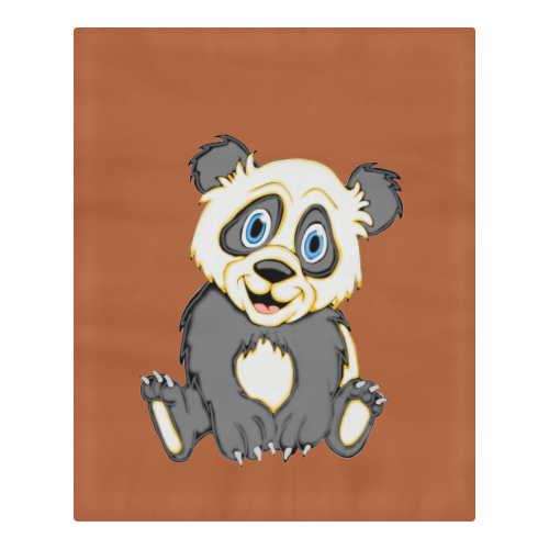 Smiling Panda Rust 3-Piece Bedding Set