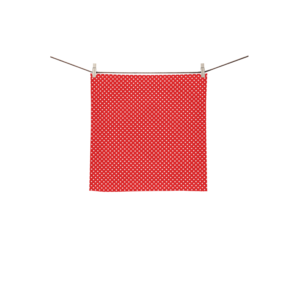 Red polka dots Square Towel 13“x13”