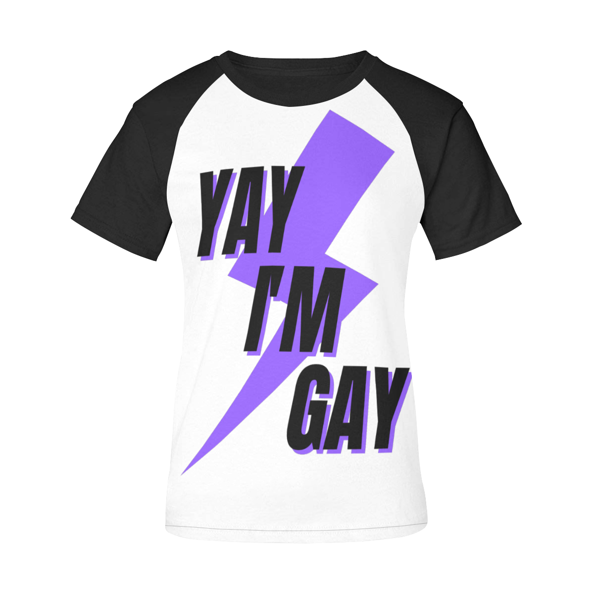 Yay I'm Gay purple Women's Raglan T-Shirt/Front Printing (Model T62)