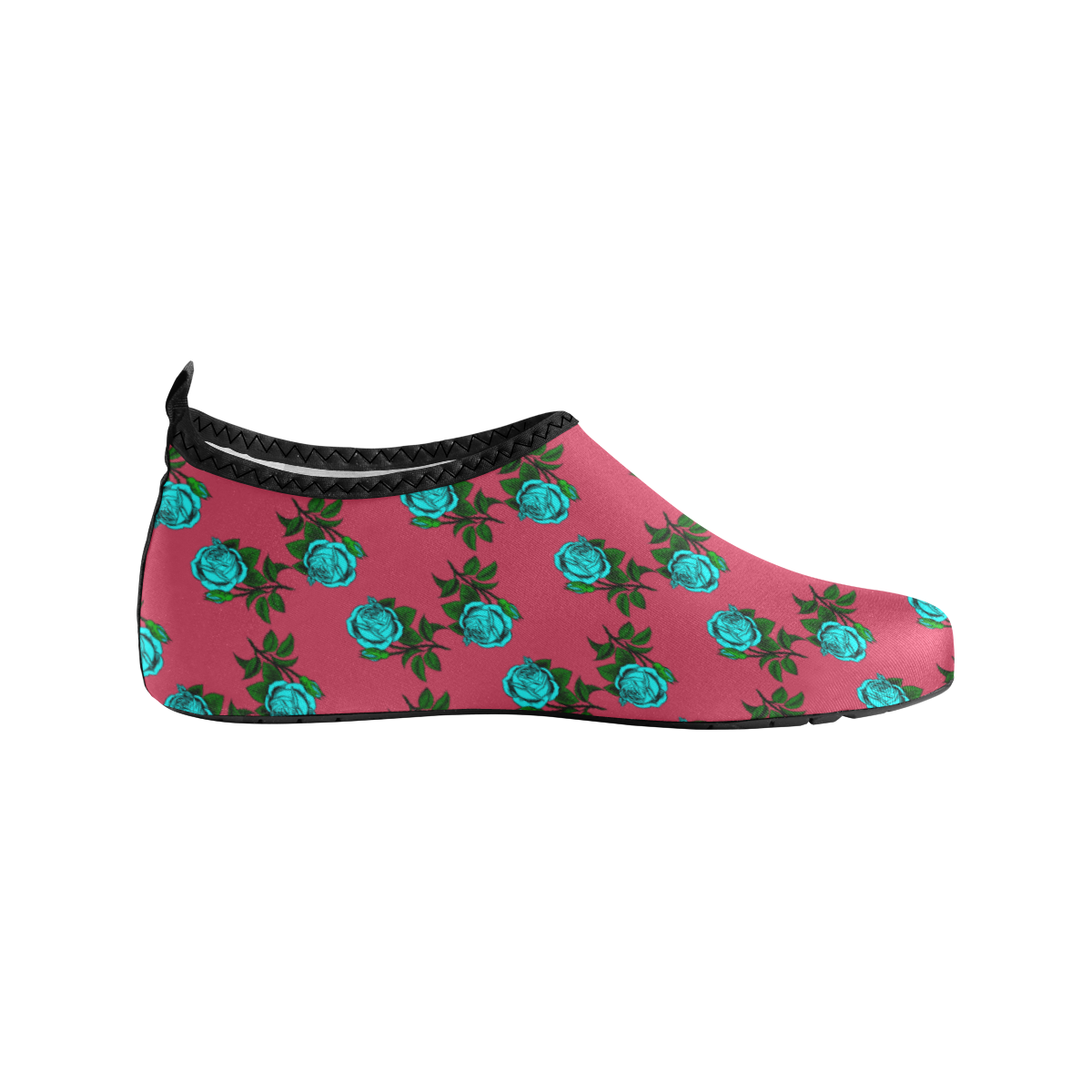 blue roses pink Women's Slip-On Water Shoes (Model 056)