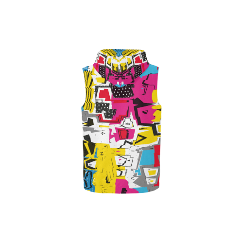 Distorted shapes All Over Print Sleeveless Zip Up Hoodie for Kid (Model H16)