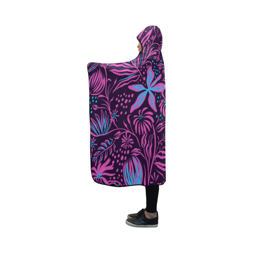 Pink Flower Dream Hooded Blanket 50''x40''