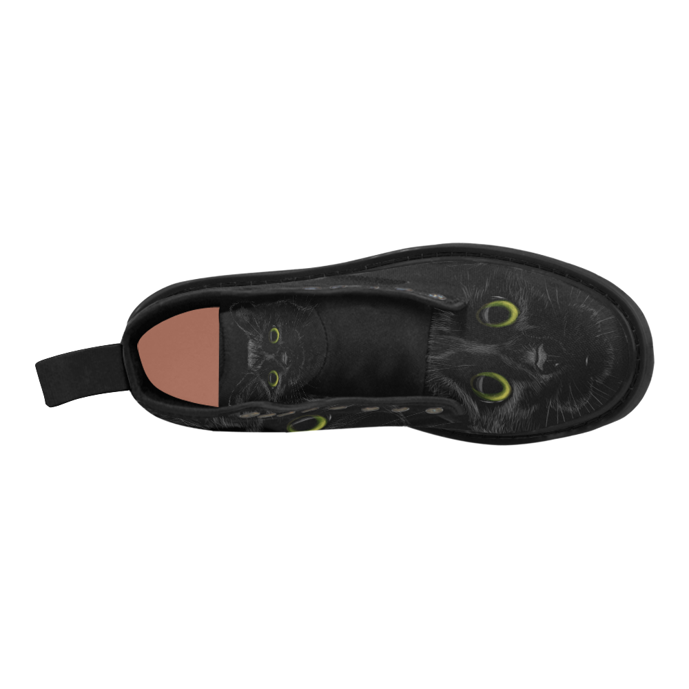 Black Cat Martin Boots for Women (Black) (Model 1203H)