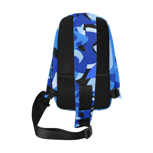 Camouflage Abstract Blue and Black Chest Bag (Model 1678)