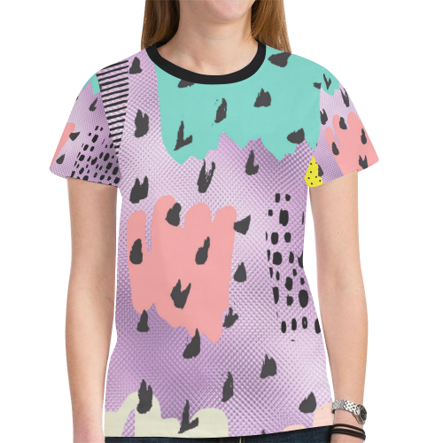 dot pattern New All Over Print T-shirt for Women (Model T45)