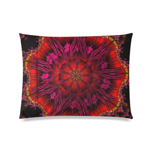 Sunset Solar Flares Fractal Abstract Custom Zippered Pillow Case 20"x26"(Twin Sides)