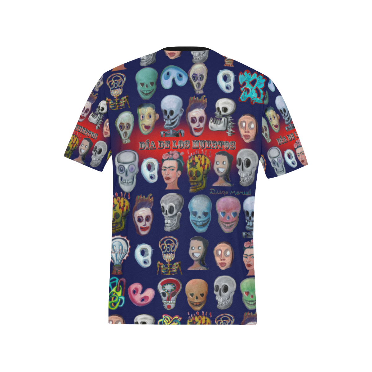 dia-de-los-muertos Men's All Over Print T-Shirt (Solid Color Neck) (Model T63)