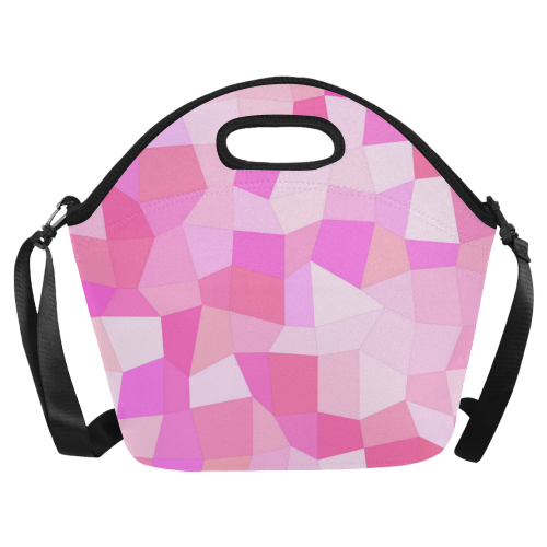 Bright Pink Mosaic Neoprene Lunch Bag/Large (Model 1669)