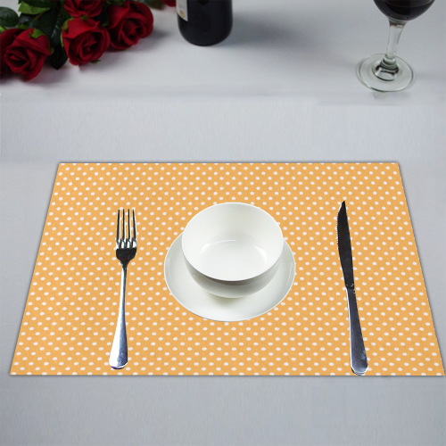 Yellow orange polka dots Placemat 14’’ x 19’’ (Set of 4)