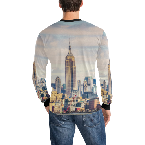 New York Buildings Men's All Over Print Long Sleeve T-shirt (Model T51)