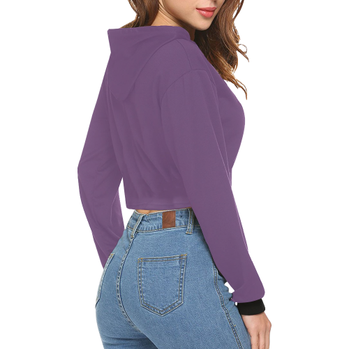 color purple 3515U All Over Print Crop Hoodie for Women (Model H22)