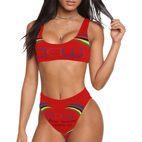 AAW101Swimwear Sport Top & High-Waisted Bikini Swimsuit (Model S07)