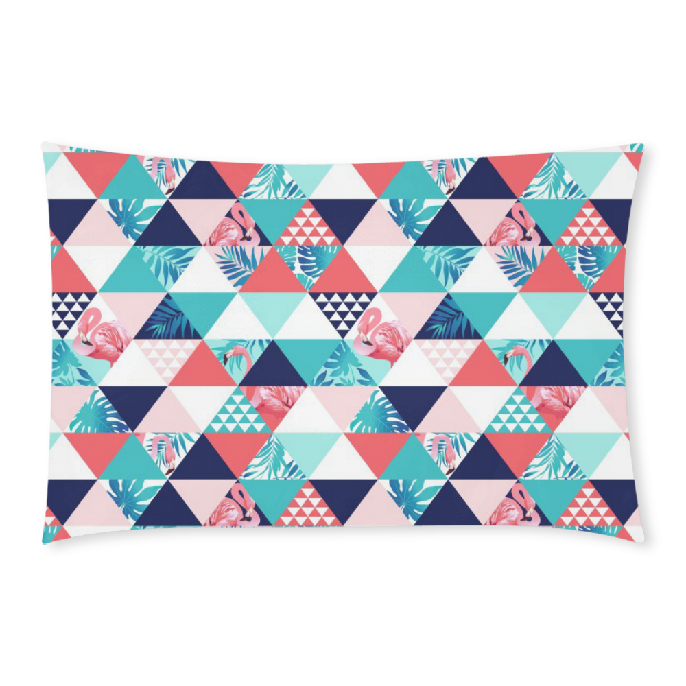 Flamingo Triangle Pattern 3-Piece Bedding Set