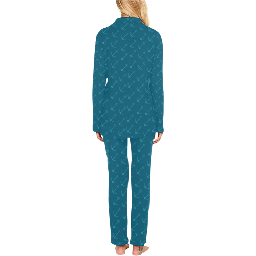 Anchors Pattern Women's Long Pajama Set