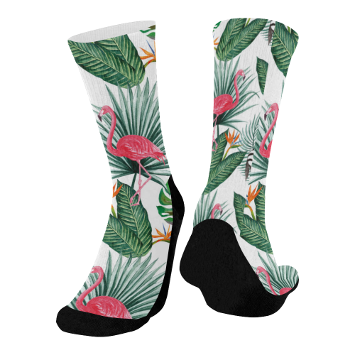 Awesome  Flamingo Mid-Calf Socks (Black Sole)