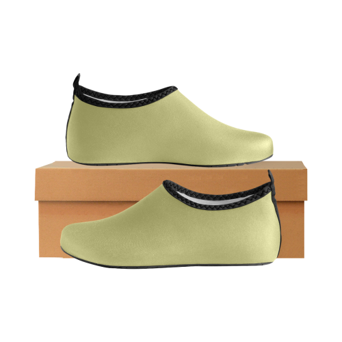 color dark khaki Men's Slip-On Water Shoes (Model 056)