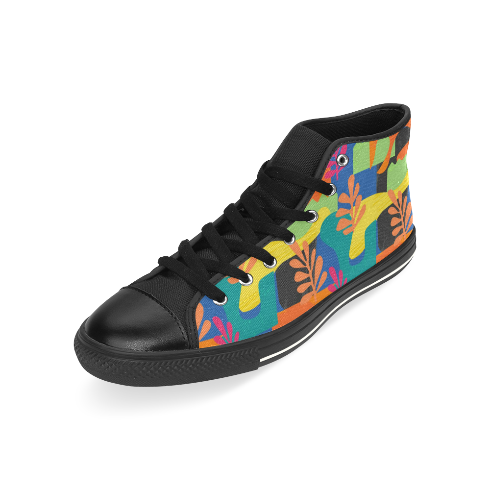 Abstract Nature Pattern High Top Canvas Women's Shoes/Large Size (Model 017)
