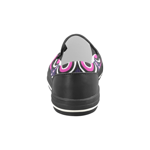 Pink Purple Tiki Tribal Women's Slip-on Canvas Shoes/Large Size (Model 019)