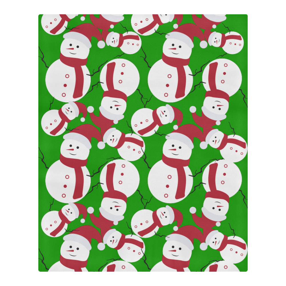 Snowman CHRISTMAS GREEN 3-Piece Bedding Set