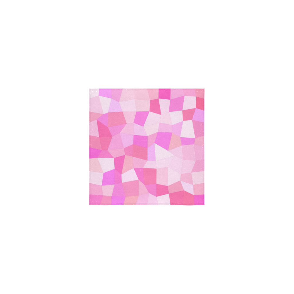Bright Pink Mosaic Square Towel 13“x13”
