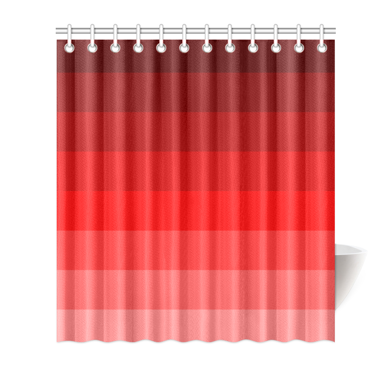 Red multicolored stripes Shower Curtain 66"x72"