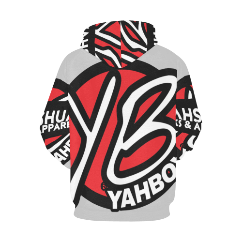 YahBoy Official Logo Light Gray All Over Print Hoodie for Men/Large Size (USA Size) (Model H13)