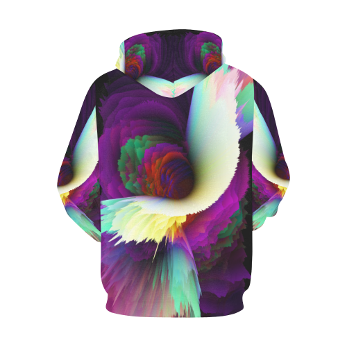 3d flower bird All Over Print Hoodie for Women (USA Size) (Model H13)