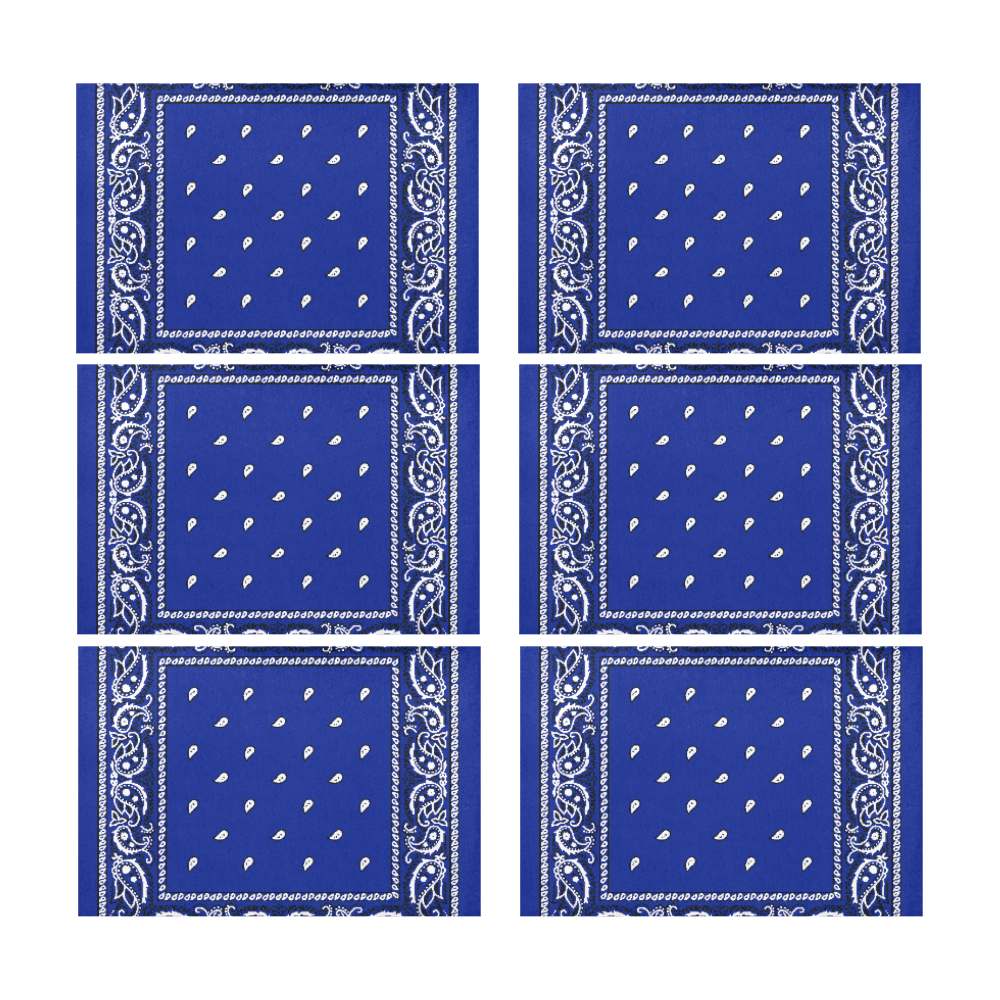 KERCHIEF PATTERN BLUE Placemat 12’’ x 18’’ (Set of 6)