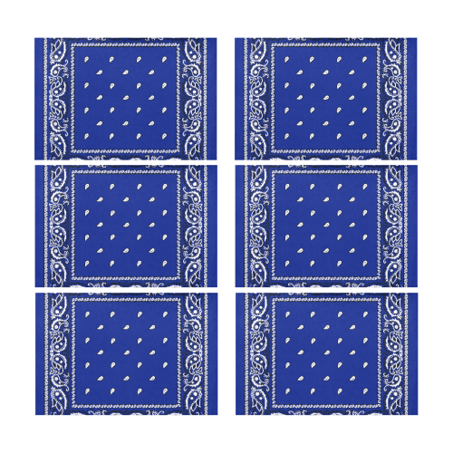 KERCHIEF PATTERN BLUE Placemat 12’’ x 18’’ (Set of 6)