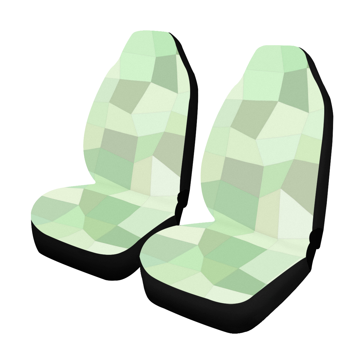 Pastel Greens Mosaic Car Seat Covers (Set of 2)