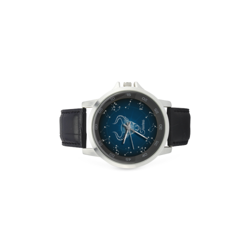 Taurus Unisex Stainless Steel Leather Strap Watch(Model 202)