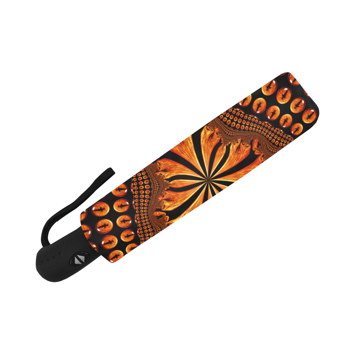 Orange and Black Cabochons Anti-UV Auto-Foldable Umbrella (Underside Printing) (U06)