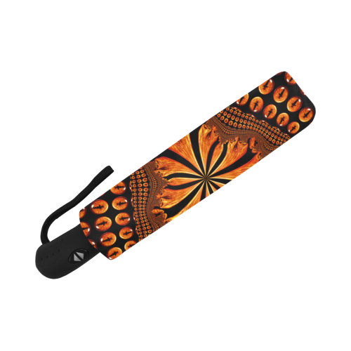 Orange and Black Cabochons Anti-UV Auto-Foldable Umbrella (Underside Printing) (U06)