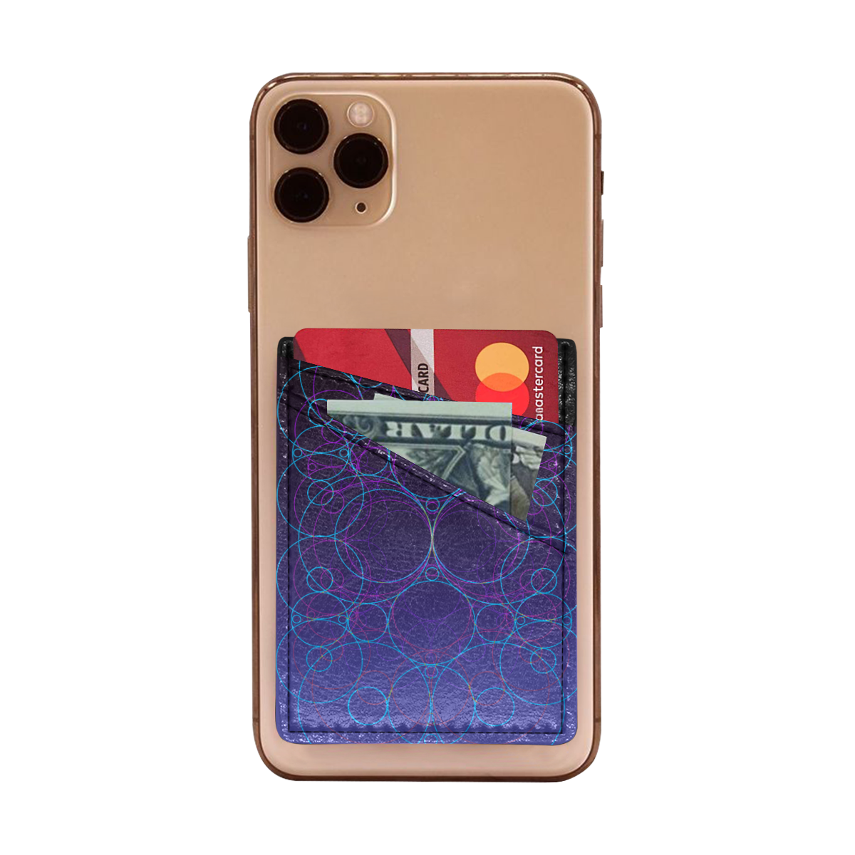 Trendy Geometric Design Cell Phone Card Holder