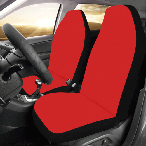 Ravishing Red Solid Colored Car Seat Covers (Set of 2)