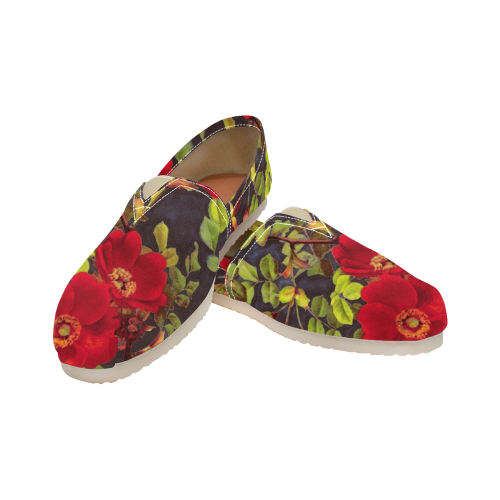 flowers #flowers #pattern #flora Women's Classic Canvas Slip-On (Model 1206)