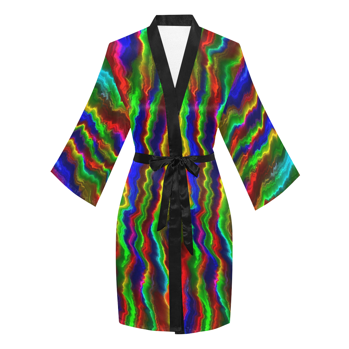 Hot abstract 8A Long Sleeve Kimono Robe
