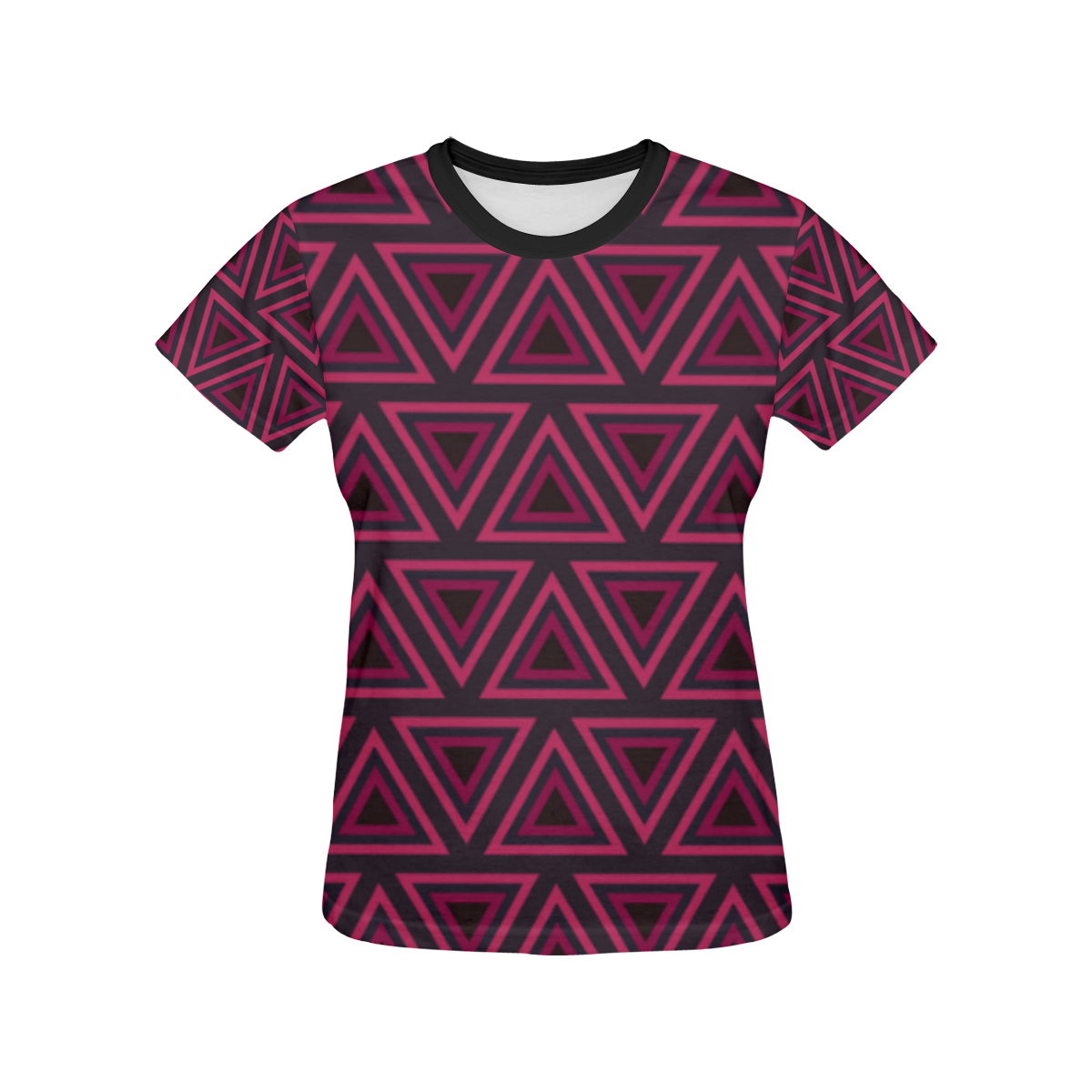 Tribal Ethnic Triangles All Over Print T-shirt for Women/Large Size (USA Size) (Model T40)