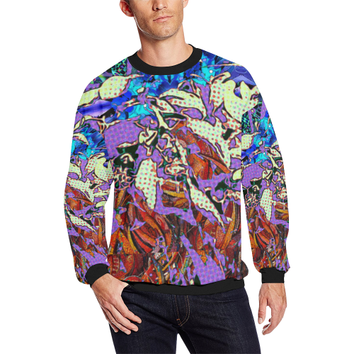 exotic lust 9b Men's Oversized Fleece Crew Sweatshirt/Large Size(Model H18)