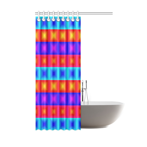 Red yellow blue orange multicolored multiple squares Shower Curtain 48"x72"