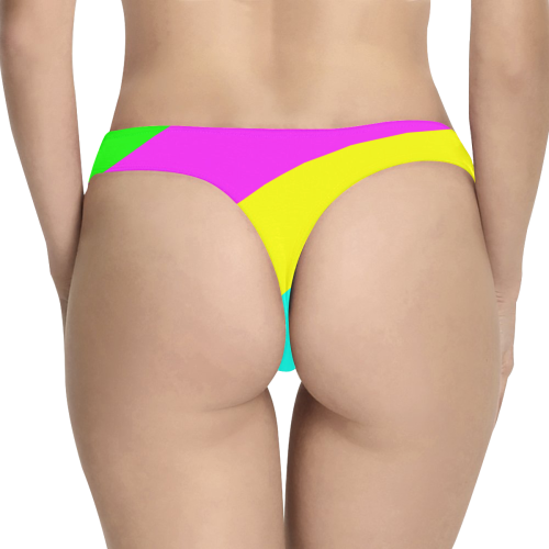 Bright Neon Colors Diagonal Women's All Over Print Thongs (Model L30)