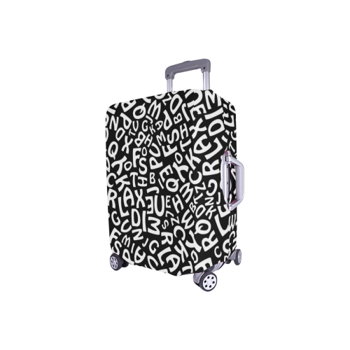 Alphabet Black and White Letters Luggage Cover/Small 18"-21"